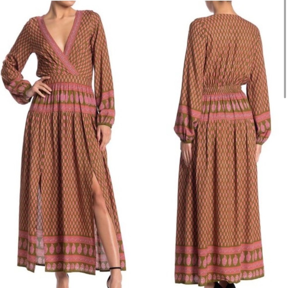 RAGA Pink and Brown Long Sleeve Dress Anthropologie Size Small NWTS - Picture 6 of 6